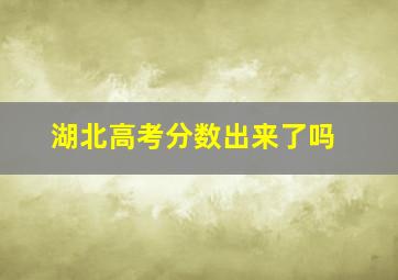 湖北高考分数出来了吗