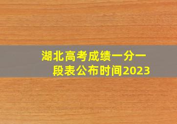 湖北高考成绩一分一段表公布时间2023