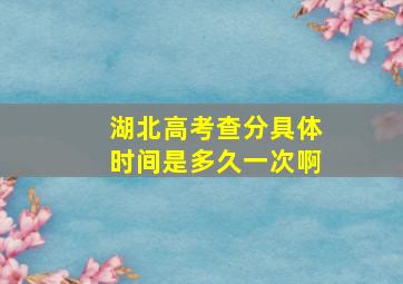 湖北高考查分具体时间是多久一次啊