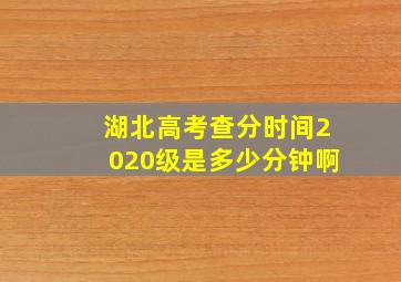 湖北高考查分时间2020级是多少分钟啊