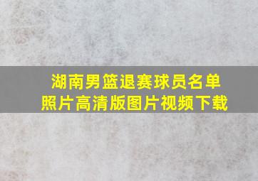 湖南男篮退赛球员名单照片高清版图片视频下载