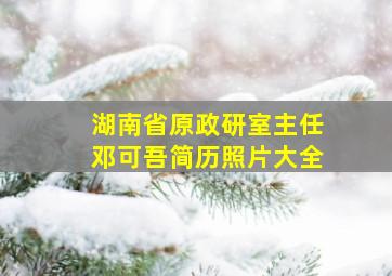 湖南省原政研室主任邓可吾简历照片大全