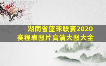 湖南省篮球联赛2020赛程表图片高清大图大全