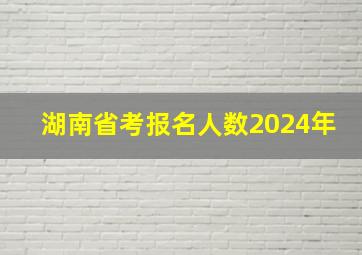 湖南省考报名人数2024年