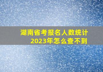 湖南省考报名人数统计2023年怎么查不到