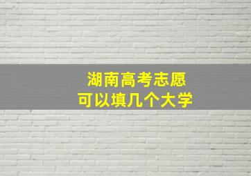 湖南高考志愿可以填几个大学