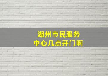 湖州市民服务中心几点开门啊