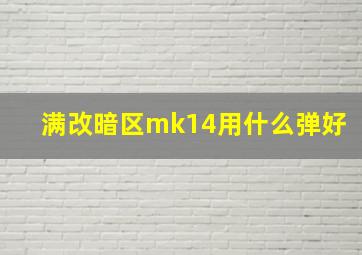 满改暗区mk14用什么弹好