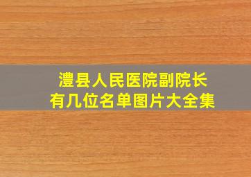 澧县人民医院副院长有几位名单图片大全集