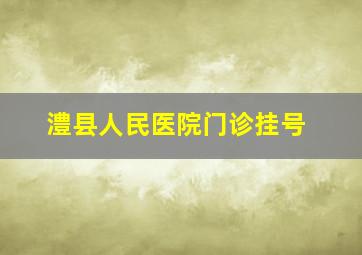 澧县人民医院门诊挂号