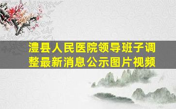 澧县人民医院领导班子调整最新消息公示图片视频