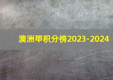 澳洲甲积分榜2023-2024