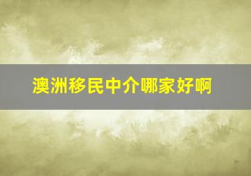 澳洲移民中介哪家好啊