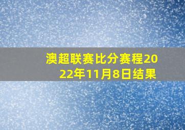 澳超联赛比分赛程2022年11月8日结果