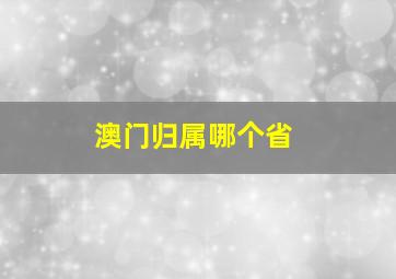 澳门归属哪个省