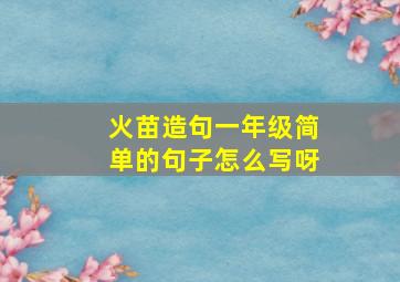 火苗造句一年级简单的句子怎么写呀