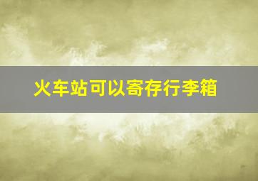 火车站可以寄存行李箱