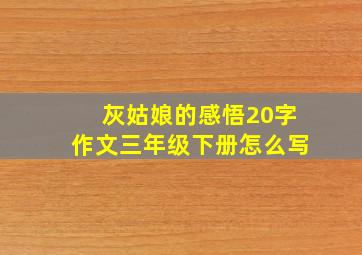 灰姑娘的感悟20字作文三年级下册怎么写