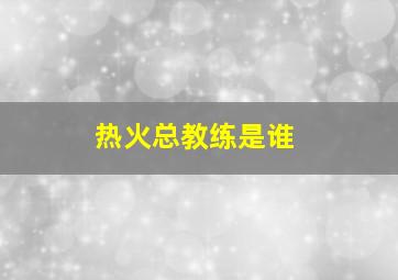 热火总教练是谁