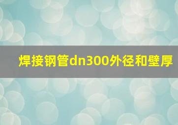 焊接钢管dn300外径和壁厚