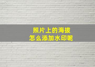 照片上的海拔怎么添加水印呢