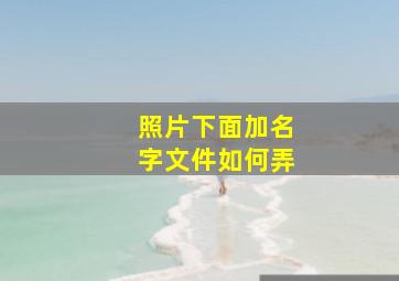 照片下面加名字文件如何弄