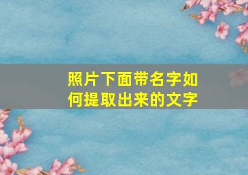 照片下面带名字如何提取出来的文字