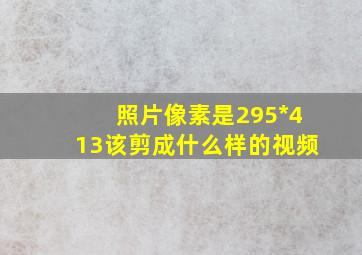 照片像素是295*413该剪成什么样的视频