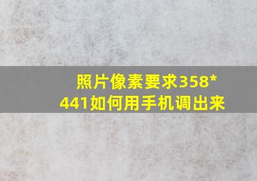 照片像素要求358*441如何用手机调出来