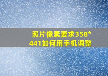 照片像素要求358*441如何用手机调整