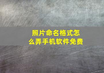 照片命名格式怎么弄手机软件免费