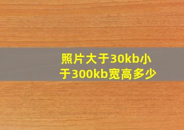 照片大于30kb小于300kb宽高多少