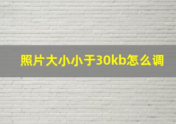 照片大小小于30kb怎么调