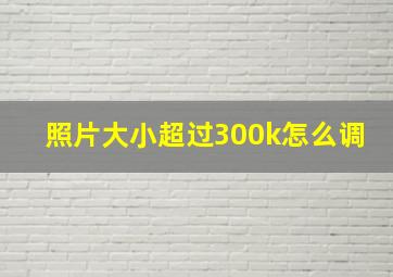 照片大小超过300k怎么调