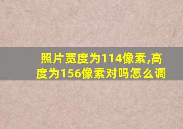 照片宽度为114像素,高度为156像素对吗怎么调