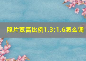 照片宽高比例1.3:1.6怎么调