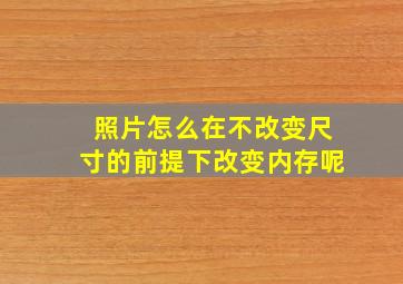 照片怎么在不改变尺寸的前提下改变内存呢