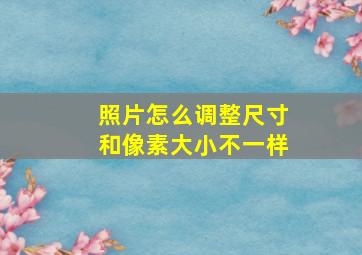 照片怎么调整尺寸和像素大小不一样