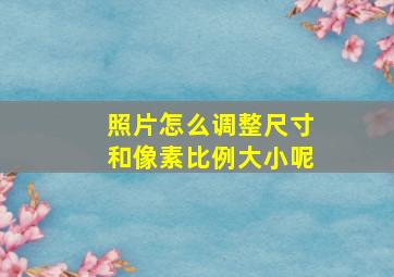 照片怎么调整尺寸和像素比例大小呢