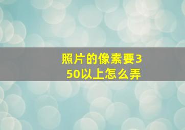 照片的像素要350以上怎么弄