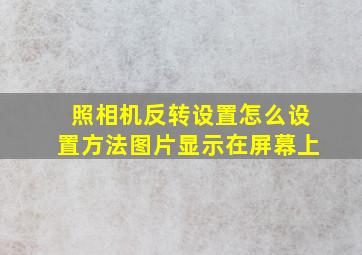 照相机反转设置怎么设置方法图片显示在屏幕上