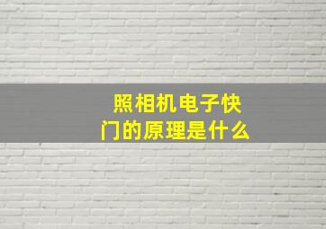 照相机电子快门的原理是什么