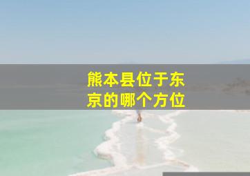 熊本县位于东京的哪个方位