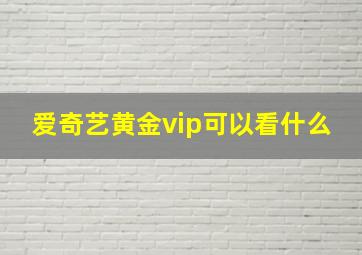 爱奇艺黄金vip可以看什么