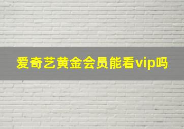 爱奇艺黄金会员能看vip吗