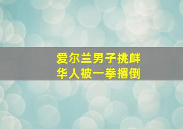 爱尔兰男子挑衅华人被一拳撂倒