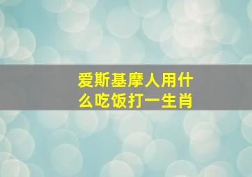 爱斯基摩人用什么吃饭打一生肖