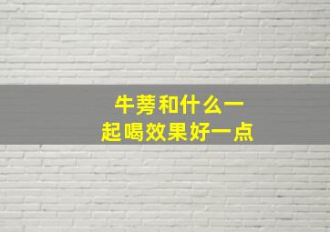 牛蒡和什么一起喝效果好一点