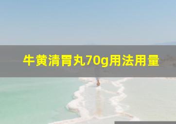 牛黄清胃丸70g用法用量