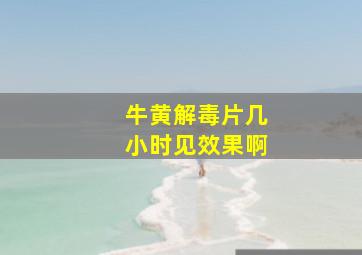 牛黄解毒片几小时见效果啊